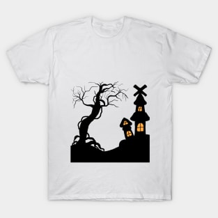 Abandoned house, scary face T-Shirt